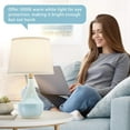 thumbnail image 2 of NATYSWAN Table Lamp Set of 2, Ceramic Table Lamp Classic Beside Lamps Nightstand Lamp Modern Table Lamp for Living Room, Bedroom & Office Rocker Swtich Sky Blue-LED Bulbs Included, 2 of 8