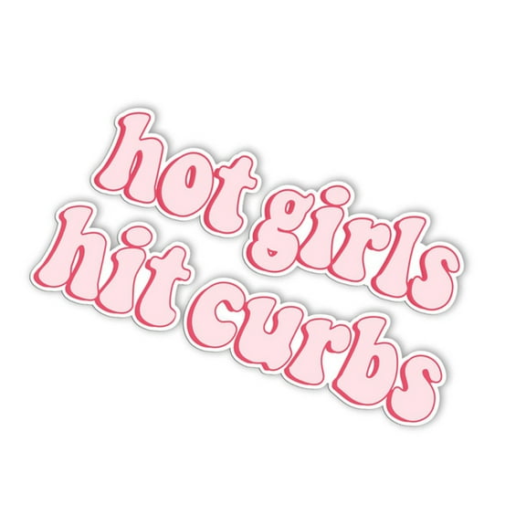 Hot Girl Hit Curbs Decal Car Window Bumper Decors Stickers Car Sticker Automotive Accessories Car Exterior Decal