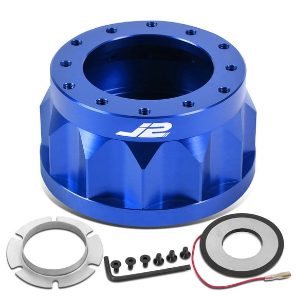 J2 Engineering J2-HUB-OR18-BL J2 For Mazda 626 Miata Accent Genesis Rondo Optima 2" Blue Aluminum Steering Wheel 6-Hole Hub Adapter