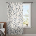 thumbnail image 3 of Navy Blue Leaves Sheer Curtains 96" Long, Vintage Summer Botanical Farmhouse Rustic Light Filering Curtains, Privacy Drapes Simi Floor to Veiling Curtain for Living Room Large Window Treatment, 3 of 9