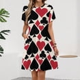 thumbnail image 2 of Casino Fun Dress Fashion Beach Short Sleeve Dresses Female Party Printed Sundress, 2 of 7