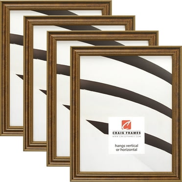 Craig Frames Stratton, 8x10 inch Picture Frame, Aged Bronze, Set of 4