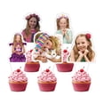 thumbnail image 6 of 32 pcs For Like Nastya Theme Birthday Party Supplies Set,With 5x3ft Birthday Backdrop,18 Balloons,13 Cupcake Toppers,All-in-One Party Supply Set, 6 of 6