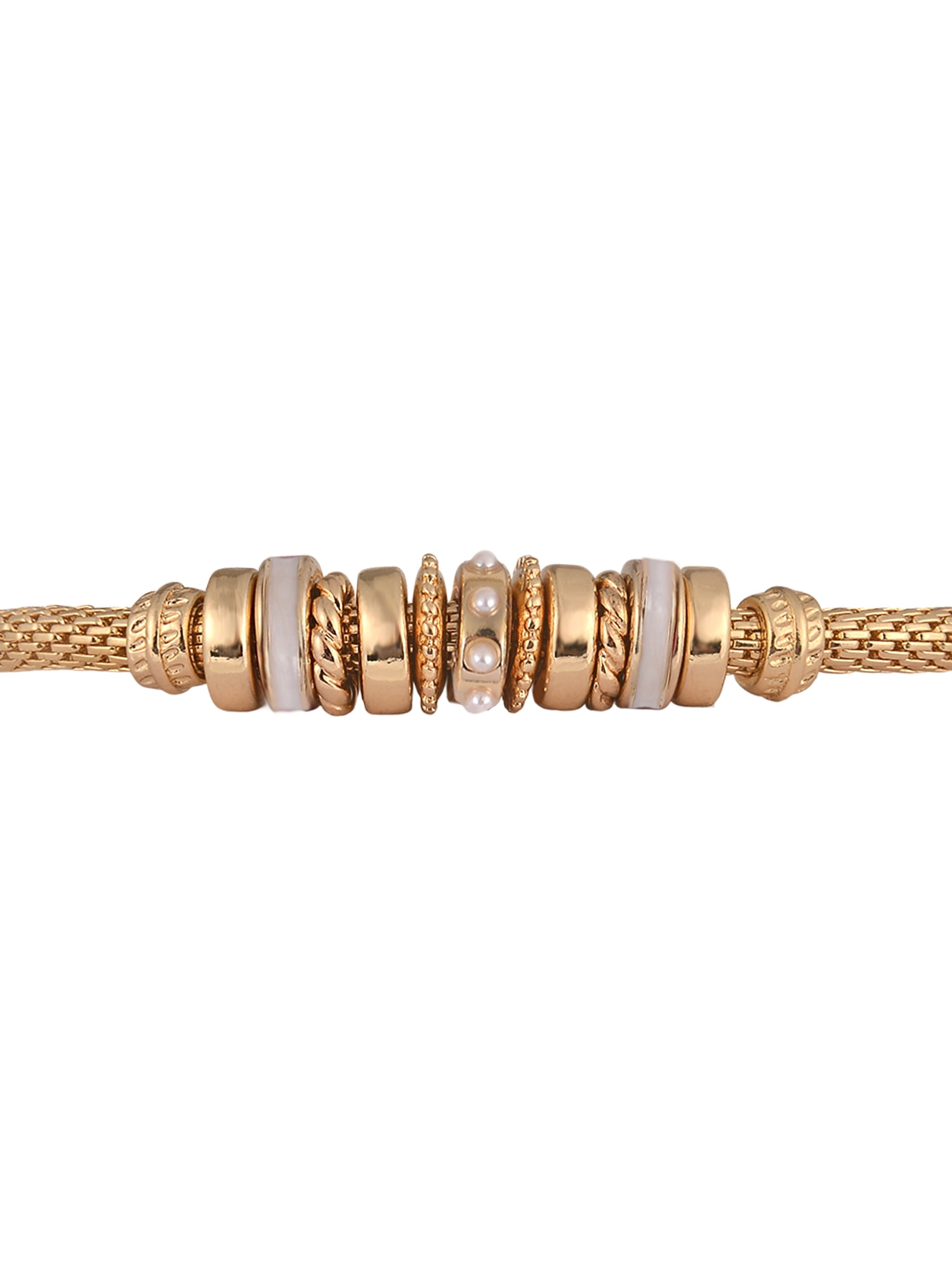Time and Tru Goldtone Chain with Pearl Birthstone "June" Bracelet