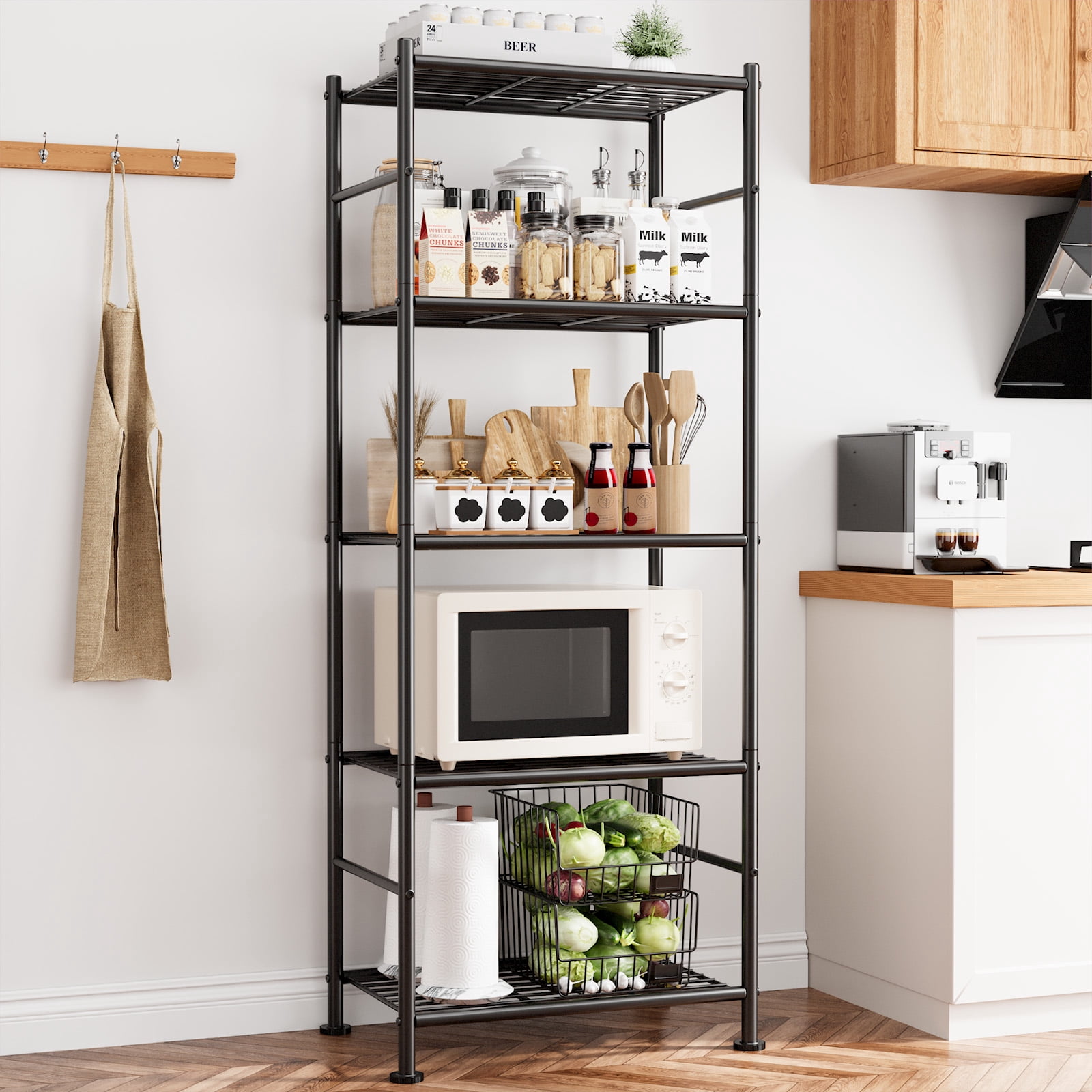 Sakugi 5-Tier Metal Storage Shelves, Adjustable Metal Shelves, 18" W x 12" D x 56" H, 500 lb Total Capacity, Rust-Proof Storage Rack