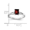 thumbnail image 3 of Primal Gold 14 Karat White Gold 6x4mm Emerald Cut Garnet and Diamond Ring, 3 of 5