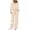 36# Beige, variant on Women's 2 Piece Outfits Casual Lapel Half Zip Sweatshirts and Wide Leg Pants Tracksuit Sets Green L