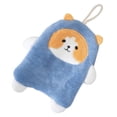 thumbnail image 1 of Towel Dog Pattern Coral Fleece Strong Water Absorption Fast Drying Hanging Hand Towel Blue, 1 of 9