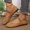 Coffee, variant on Women's Flat Shoes, T-Strap Non-slip Casual Round Toe Soft Sole Party Shoes Black Size 6.5