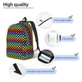 thumbnail image 4 of KLL Rainbow Chequerboard Print Travel Laptop Backpack - College Backpack Business Work Bag Nurse Bag Casual Daypack for Weekender Business Hiking -Small, 4 of 6
