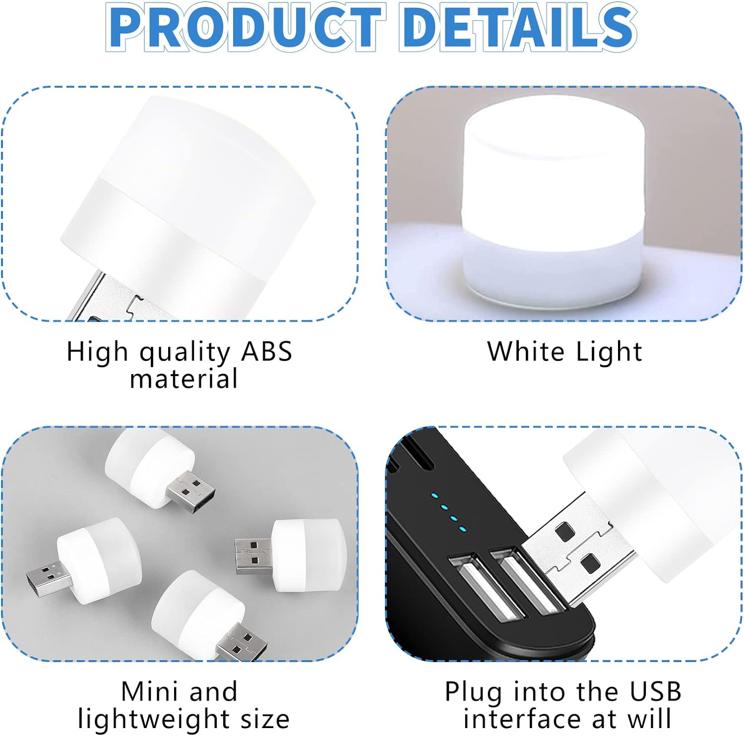 LINLIN 9Pcs Mini USB Night Lights Portable Bedside LED Plug in Bulbs Night Lights USB Plug in LED Toilet Bedroom Lights for Baby Sleep Bathroom Car Nursery Kitchen Lamps USB Reading Lights