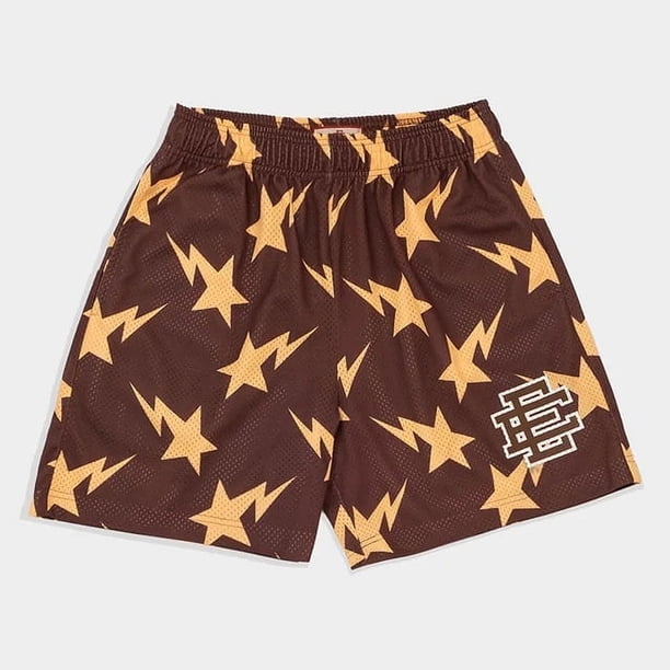 Pantalones cortos de fitness para hombre, Shorts masculinos de malla transpirable, a la moda, de estilo deportivo, Para playa, 2024coffee WJX