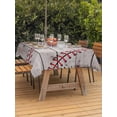 thumbnail image 4 of 52x70 Inch Outdoor Tablecloth with Umbrella Hole Zipper Rectangle Baseball Rectangular Tablecloths Outside Waterproof Vintage Wooden Shabby Art Patio Table Cloth Cover for Picnic Party, 4 of 8