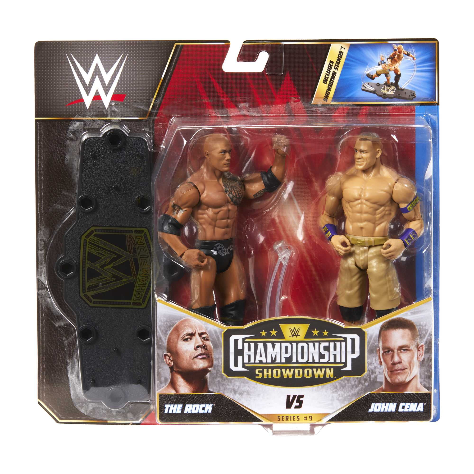 WWE Toy Set - The Rock vs John Cena Championship Showdown