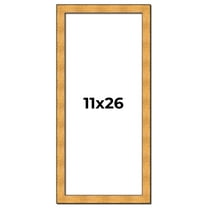11x26 Frame Gold Rustic Solid Wood Picture Frame | 1.25 Inch Wide Moulding | Rustique Gold