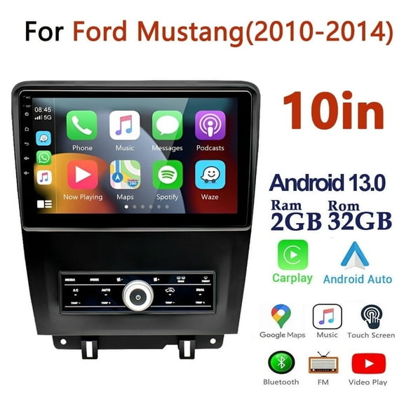 Car Stereo Radio for Ford Mustang 2010-2014 10" Android 13 Touchscreen 2 32G Vehicle GPS Navigation, Wireless Car-play, Android Auto