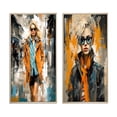 thumbnail image 2 of Designart "Stylish Blonde III" Fashion Framed Wall Art Set Of 2 - Orange Fashion Framed Wall Art Set Of 2, 2 of 7