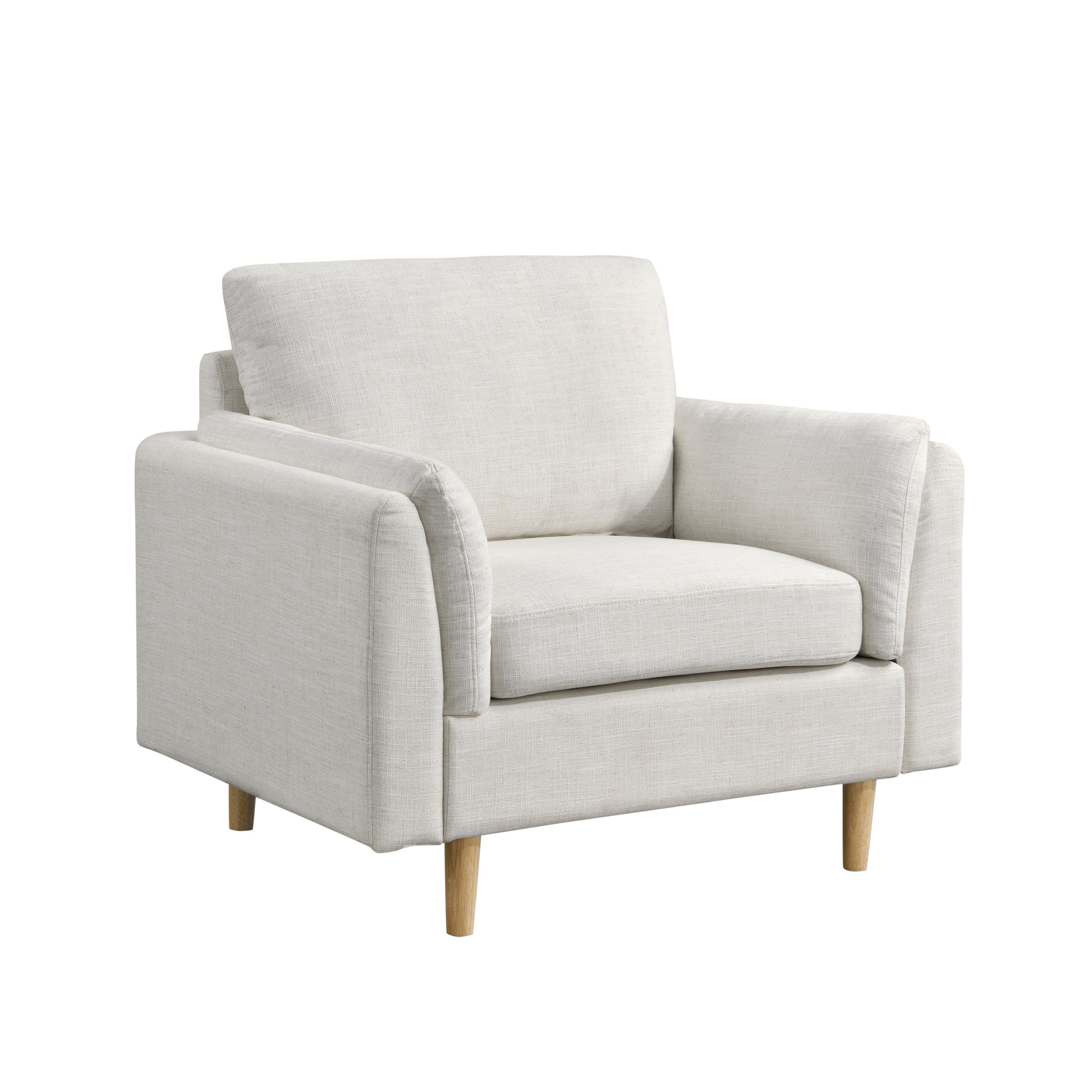 Studio Living Stockholm Modern Accent Chair, Cream Woven Fabric