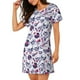thumbnail image 2 of Fotbe music Skull record mike Bata de Dormir para Mujer con Estampado, Camisón de Algodón de Manga Corta, Ropa de Dormir Casual, 2 of 6