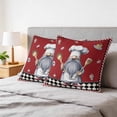 thumbnail image 6 of Pillow Covers 20x20 Set of 2, Red Vintage Gnomes Square Throw Pillow Covers for Couch/Sofa/Living Room, Black Checkered Retro Art Decorative Soft Pillowcases for Couch Throw Pillows, 6 of 9
