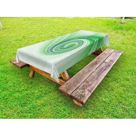 

Spires Outdoor Tablecloth A Curve Winds around Fixed Motif Continuously Increasing Spirals Computer Figure Print Decorative Washable Fabric Picnic Tablecloth 58 X 104 Inches Green by Ambesonne