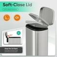thumbnail image 2 of GALAXHERO Kitchen Trash Cans with Soft-Close Foot Pedal, Anti-Fingerprint Stainless Steel Rubbish Bin, Garbage Can with Removable Bucket for Home, Office, Silver, 2 of 5