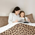 thumbnail image 6 of Homewish Cheetah Leopard Print Bedding Comforter Set, Brown Stripes Lines Twin Comforter Sets, Modern Fashion Style Reversible Bedding Set, Super Cozy Room Decor, 2-Piece, 6 of 9