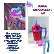 2 Pcs DIPESI Can Holder with Straw Lid, Adjustable Grip Handle for Soda Cans & Tumblers soda can lid with straw soda can saver lid