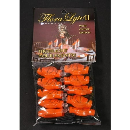 American Classic Orange Light - Acolyte FloraLyte II LED Color Lights Events, Party, Floral, Table Settings, Props 36-48 Hours Orange - 10 Pieces