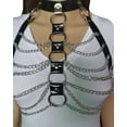 thumbnail image 3 of Sujetr de arnés para mujer, ajustable, con jaula, cinturón de cintura, correas de arnés para el cuerpo, juego de rol, ropa de clubes, Negro, Talla única, 3 of 3