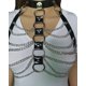 thumbnail image 3 of Sujetr de arnés para mujer, ajustable, con jaula, cinturón de cintura, correas de arnés para el cuerpo, juego de rol, ropa de clubes, Negro, Talla única, 3 of 3