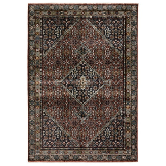 Oriental Weavers Eliana Area Rug - ELI06 - 3'3" x 5' - in Red/ Multi - Vintage Inspired, Stain Resistant, Family and Pet Friendly , Entrway, Bedroom Rug