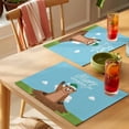 thumbnail image 4 of Happy Groundhog Day Placemats Set of 12 Cartoon Ground Hog Hole Blue Sky Country Place Mats Indoor Wipeable Table Mats Washable Dining Table Placemats for Kitchen Holiday Party Home Decor 13x19 Inch, 4 of 9