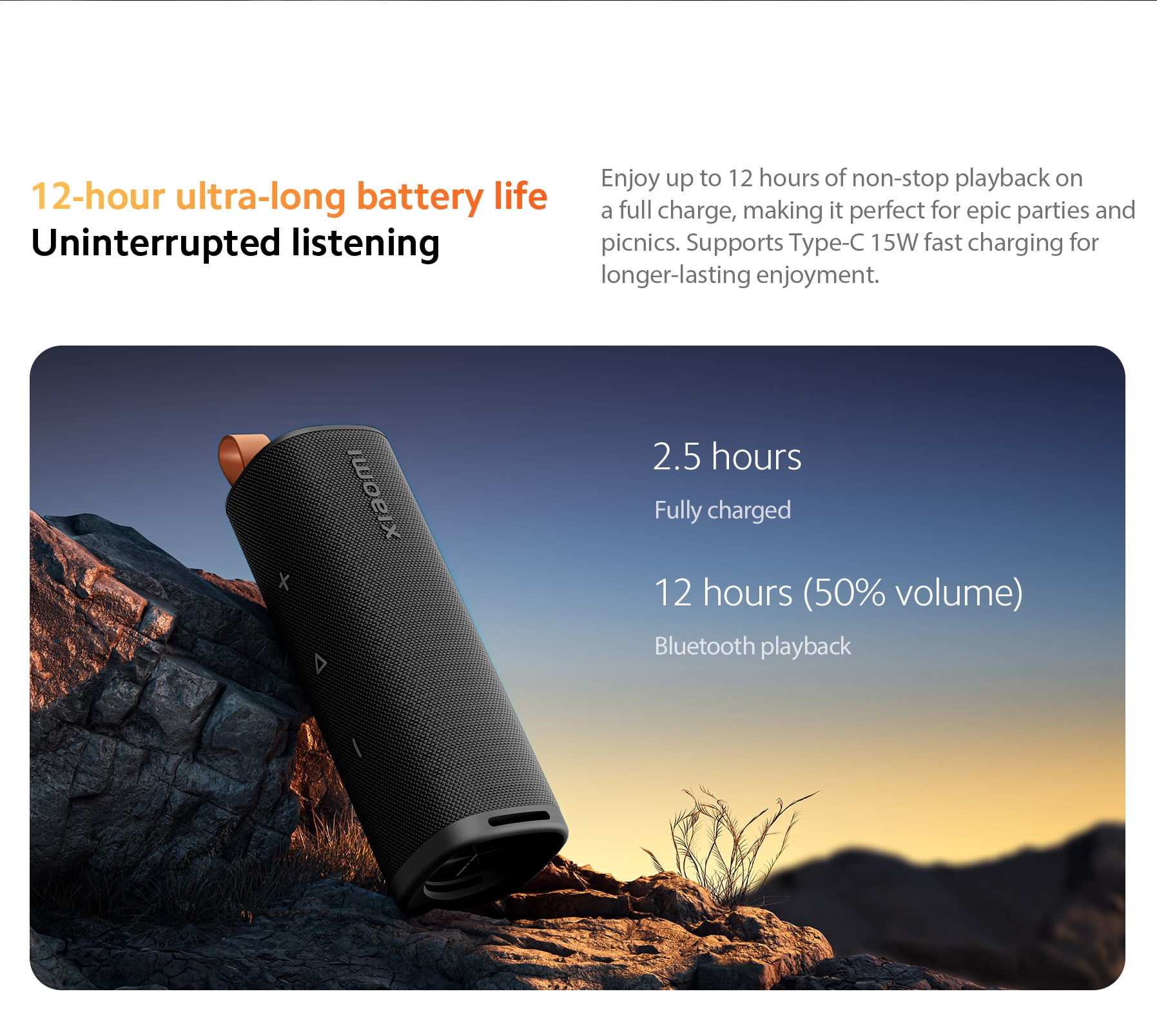 Xiaomi 30W Portable Bluetooth Speaker - IP67 Waterproof, 20H Playtime (Bluetooth 5.4)