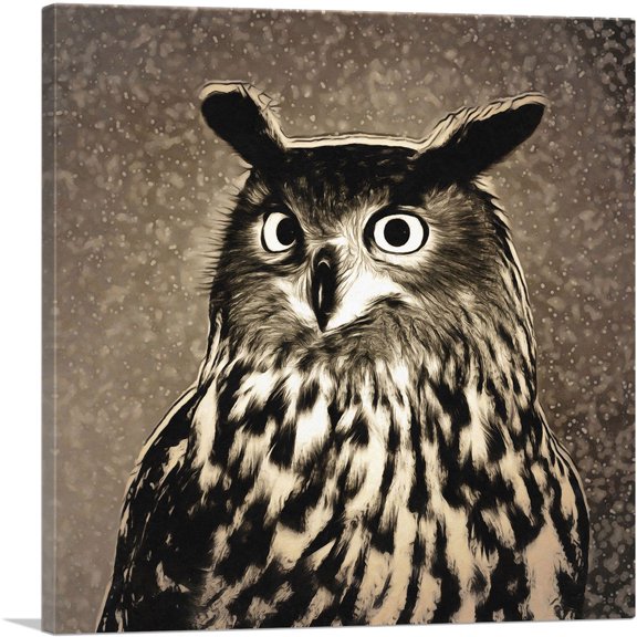 ARTCANVAS Owl Painting Home decor Canvas Art Print - Size: 26" x 26" (1.50" Deep)