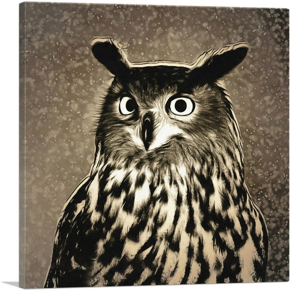 ARTCANVAS Owl Painting Home decor Canvas Art Print - Size: 12" x 12" (1.50" Deep)