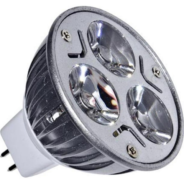 Dabmar DL-MR16-LED-1-3-65K MR16 LED Éclairage 3W Haute Puissance 3 LEDs Lampes - Lumière du Jour 12V & 44; Blanc Super Lumineux - 2.05 x 1.95 x 1.95 in.