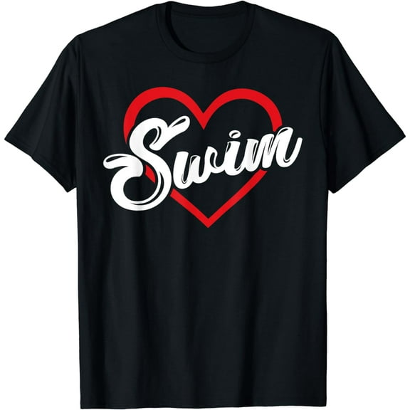 Swim Tee With Love Graphic for Unisex Swimming Lovers T-Shirt