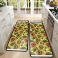 thumbnail image 4 of Kitchen Rugs Sets Of 2,White Sunflower Pattern Anti Fatigue Kitchen Mat Rugs Non Slip Washable,Decorative Kitchen Floor Mats for Kitchen,Sink,Laundry,17"x47"+17"x47", 4 of 5