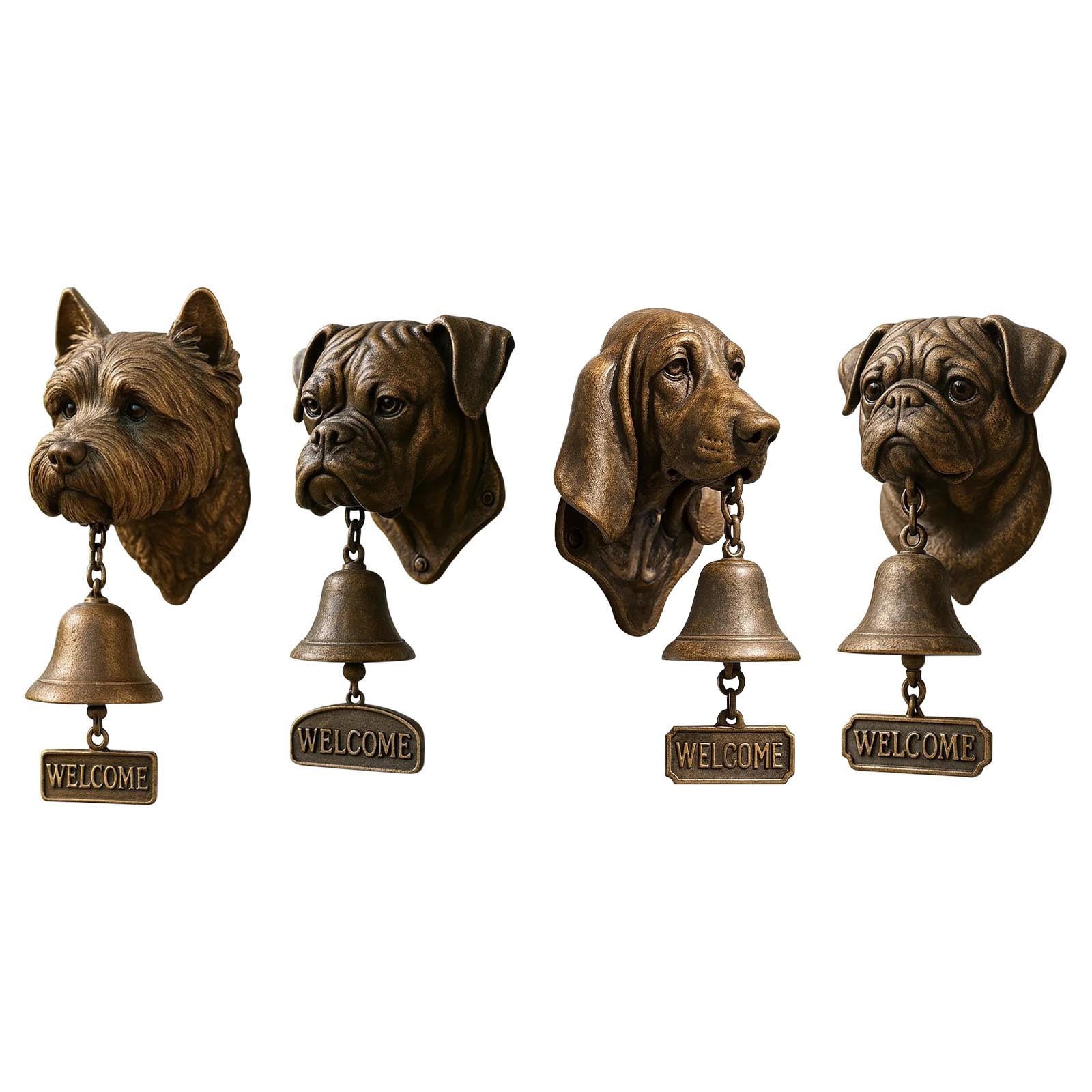 Lwlmwt Animal-Shaped Welcome Doorbell Retro-Style Puppy Design with “Welcome” Sign Sign for Front Metal Exterior Doorbell Clear, Pleasant Chime Ideal for Porches, Entrances, and Gardens