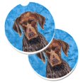 thumbnail image 1 of Blue German Shorthaired Pointer Set of 2 Cup Holder Car Coaster, 1 of 1