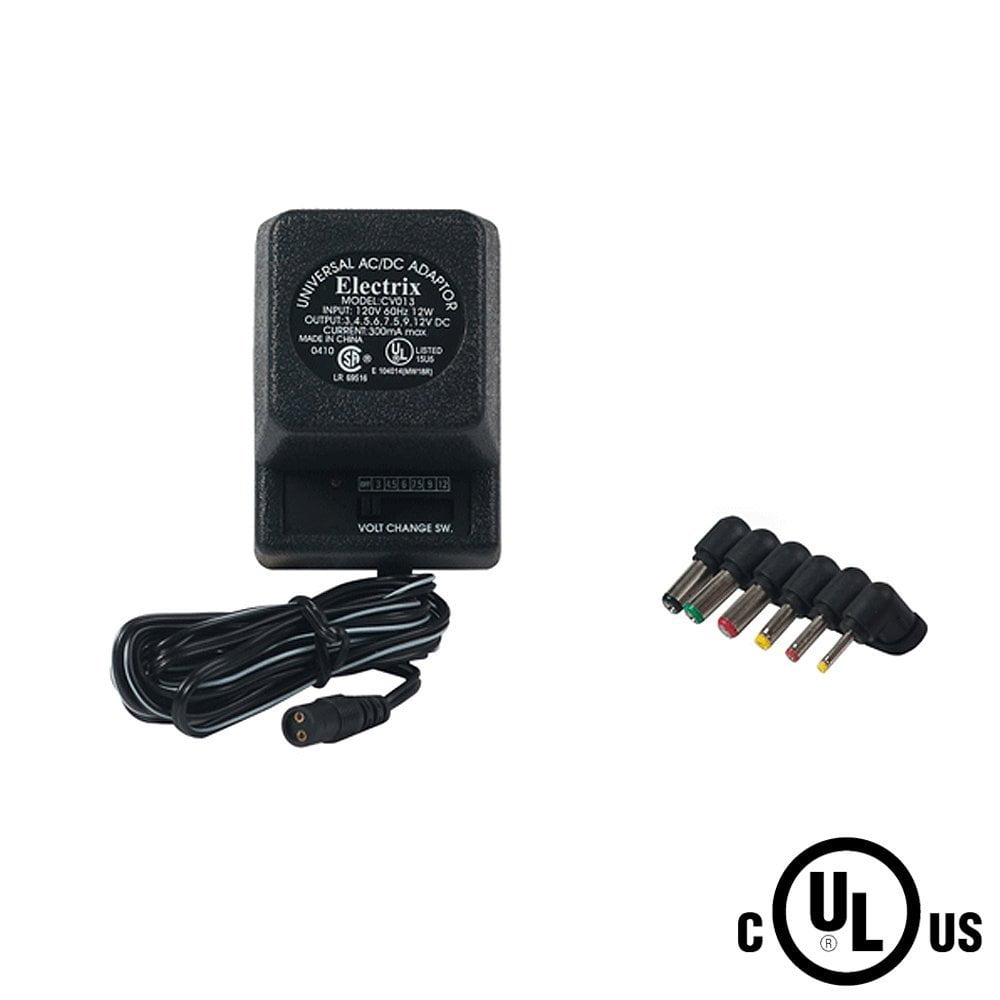 Electrix Adjustable Voltage Universal ACDC Adapter 12V 9V 7.5V 6V 4.5V