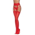 thumbnail image 3 of Dreamgirl Women's Standard Sheer Thigh High Pantyhose Hosiery Nylons Stockings with Comfort Lace Top Anti-Slip Elastic Band, 3 of 7