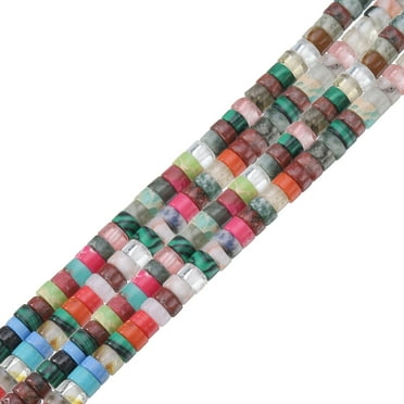 Uxcell 155 pcs Natural Spacer Beads 4mm Loose Semi Stone Beads for Bracelet, Mixed-colored