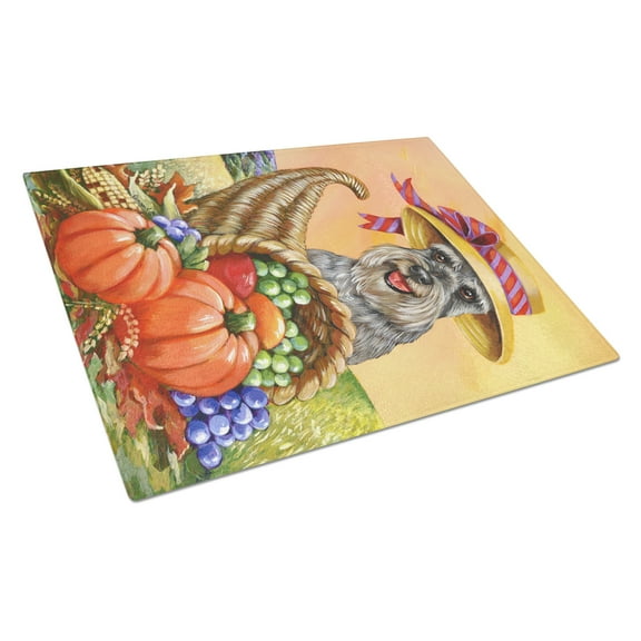 Schnauzer Autumn Glass Cutting Board Large PPP3158LCB