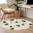 thumbnail image 4 of Round Rug 4Ft Washable Non-Slip, Christmas Circle Area Rugs for Living Room Bedroom, Winter Pine Tree Gold White Xmas Snowflakes Indoor Floor Mats Carpet Runner for Home Decor Aesthetic, 4 of 8