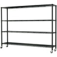 thumbnail image 4 of Ktaxon 4-Tier Heavy Duty Wire Shelf Rack with Wheels, 59"W x 24" D x 76" H 2600 LBS Storage Shelving Unit, Adjustable Black, 4 of 16