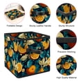 thumbnail image 4 of RATGDN Collapsible Fabric Cube Storage Bin with Double Handles for Living Room Bedroom Office Black - Orange Juice Fruit, 4 of 7