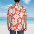 thumbnail image 4 of Pofeuu Beige Flowers Print Hawaiian Shirt for Men Sleeves Casual Button Down Summer Beach Dress Shirts T-Shirts,Medium, 4 of 7