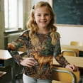 thumbnail image 4 of Garronmavis Deer Boys Long Sleeve T-Shirts 9-10 Loose Camo Forest Kids Crewneck T-Shirts Fall Tops Lightweight Casual Crewneck Loose Fit Tee Tops Soft Casual Crewneck Tees, 4 of 7